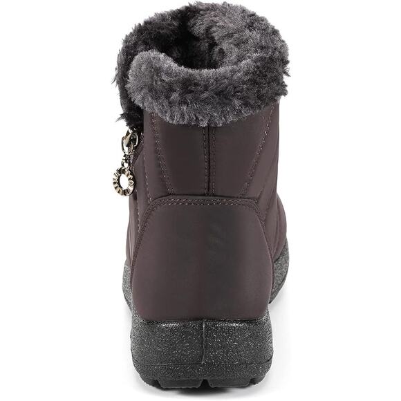 Hsyooes Women's Warm Fur Lined Snow Boots - Waterproof Booties - Black, Size 9.5 - Picture 2 of 11